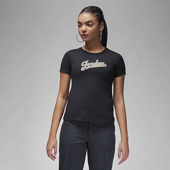 ★ Nike★ Jordan Essential Slim Short Sleeve T-Shirt W Blac NIKE AIR JORDAN Mens Short Sleeve T Shirts Athletic Cotton